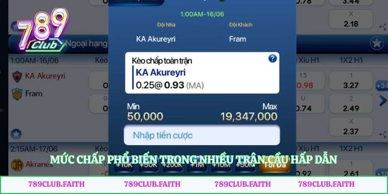 Mức chấp phổ biến trong nhiều trận cầu hấp dẫn