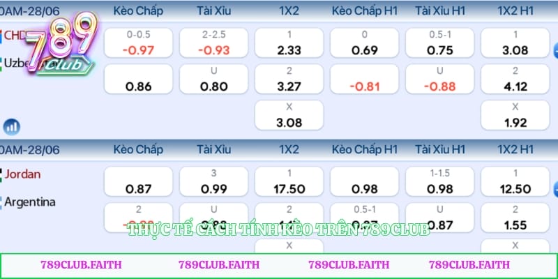 Thực tế cách tính kèo trên 789club